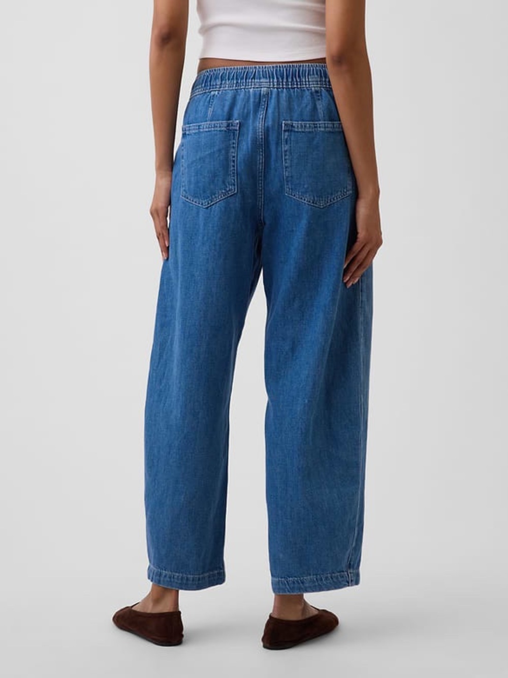 GAP High Rise Easy Barrel Jeans Medium Indigo Size M scandi model off duty - Picture 11 of 15